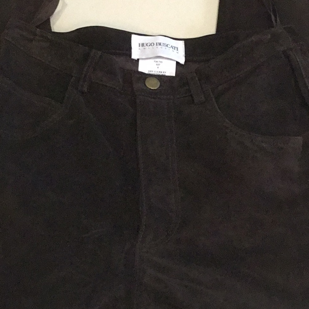 Vintage HUGO BUSCATI Brown Leather/suede Pants Size 4